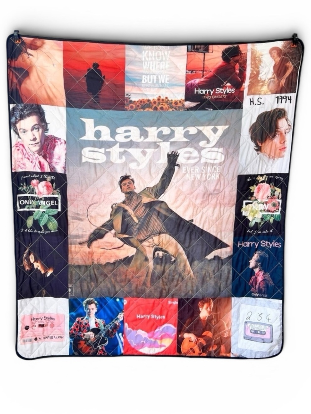Harry Styles Quilted Throw Blanket